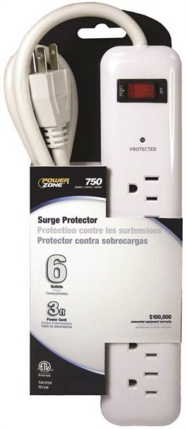 MULTI OUTLET 6 W/SURGE WHITE