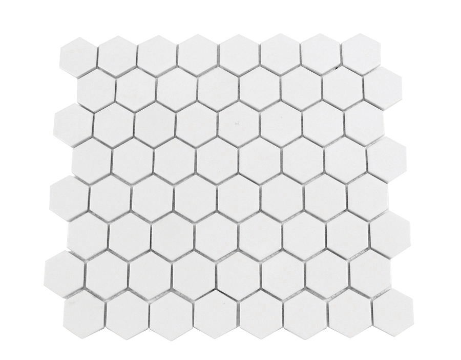 TILE FLOOR HEXAGON WHITE 1X1