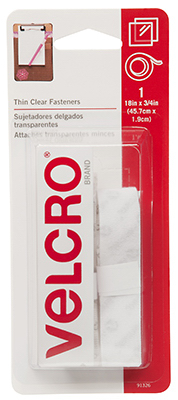 CLEAR VELCRO TAPE 18x3/4