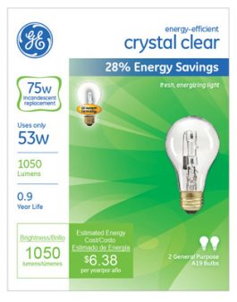BULB 53W HALOGEN GE 2PK CLR