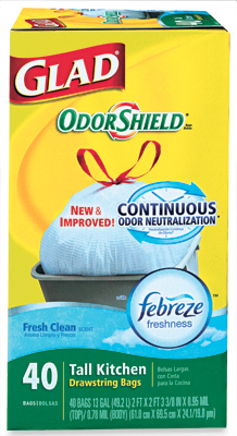 GLAD BAGS 13GAL WHITE 40CT