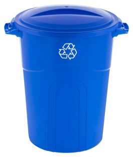 TRASH CAN & LID 32GAL. ROUND
