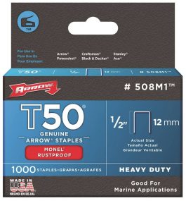 STAPLE T50 1/2" MONEL 1000PK