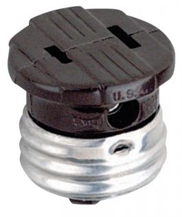 SOCKET MALE PLUG MED.BASE BRN