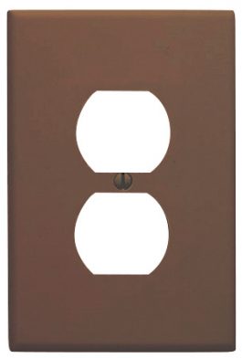 PLATE 1GANG RECEPT BROWN