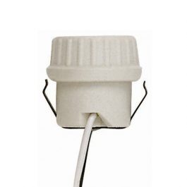 SOCKET PORC.1 PC.W/LEADS/CLIP