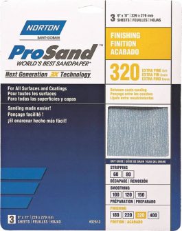 SANDPAPER 9"X11" 320GRIT 3PACK