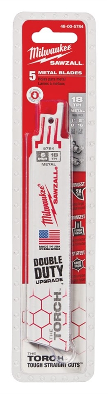 SAWZALL BLADE 6" 18T MILWAUKEE