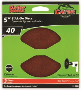 SANDING DISC 5" 40GRIT  PK-3