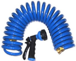 HOSE GARDEN COIL 50' W/NOZZLE