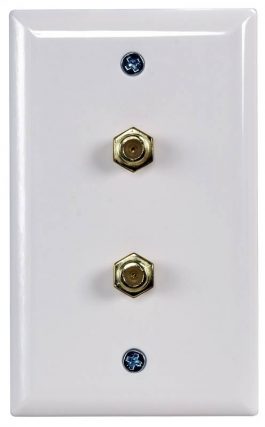 PLATE 1GANG DUAL COAX WHITE