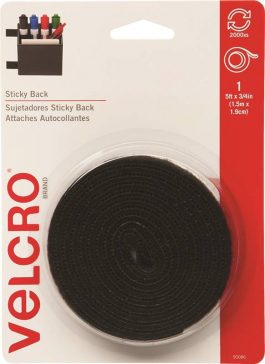 VELCRO HOOK & LOOP 3/4"W X 5'L