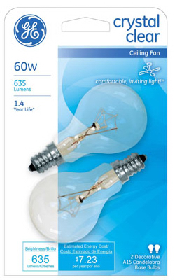 BULB FAN 2PK 60W CLEAR