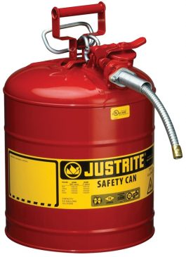 GAS CAN STEEL RED ROUND 5GAL.