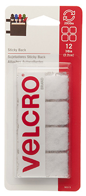 VELCRO 12CT SQUARES 7/8"