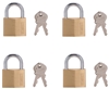 PADLOCK BRASS 4PK. 7/8"