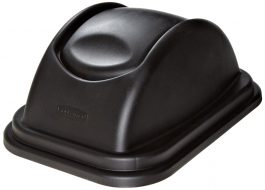 WASTEBASKET SWINGTOP LID BLACK