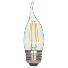 BULBS LED 5.5W FLAME TIP CLEAR
