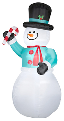 SNOWMAN HOLDING CANDY CANE