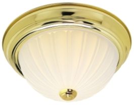 FIXTURE 13" DOME POL. BRASS