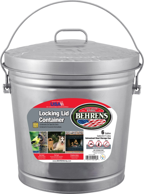 TRASH CAN 6 GAL GALVANIZED