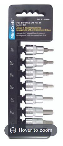 SOCKET SEt 7PC. 3/8" SHAFT