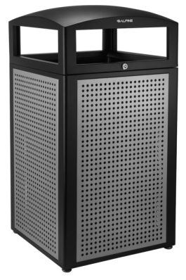 TRASH CAN 40GAL. SILVER SIDES