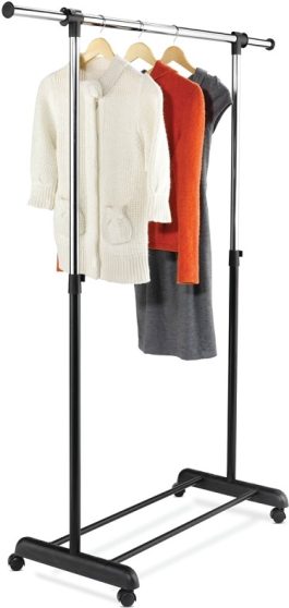 GARMENT RACK ADJUSTABLE BLACK