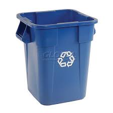 RUBB 28GAL SQUARE CAN BLUE